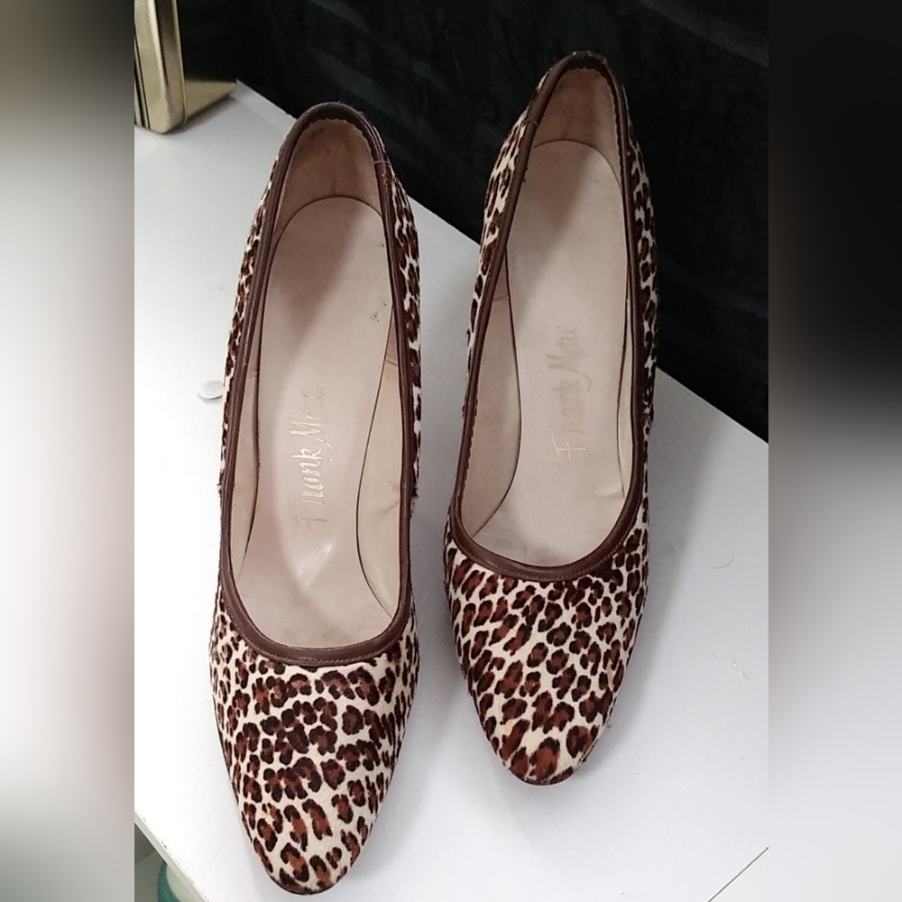 Vintage 1950 Frank More Leopard Print Stiletto Heels